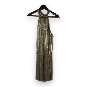 LUSH- Gold Halter Dress Size M
